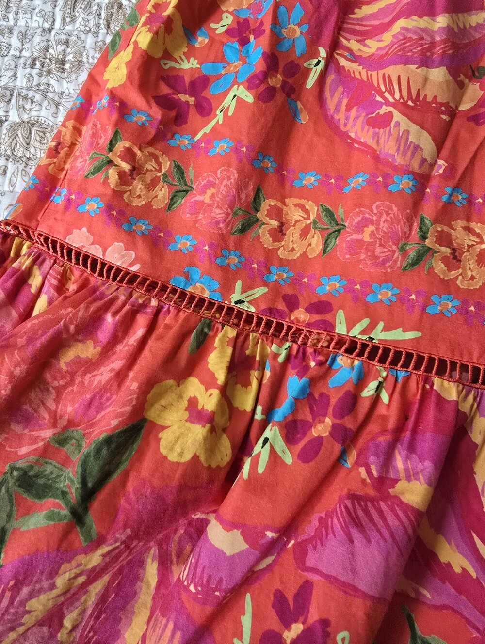 Farm Rio Red Spring Bananas Midi Dress, XL - Picture 2 of 8